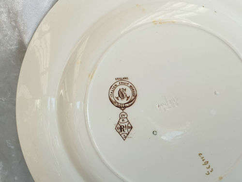 Antique Minton, Italian Fruit Border Plate (small Chip) 268mm