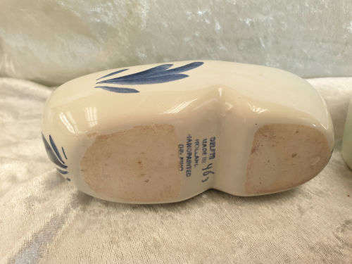 3 Vintage  Delft  Porcelain shoes "Ashtray" - Made in Holland 2 x 145mm and one 55mm