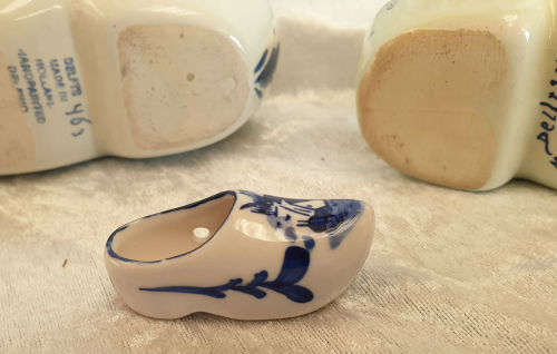 3 Vintage  Delft  Porcelain shoes "Ashtray" - Made in Holland 2 x 145mm and one 55mm