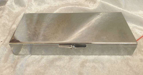 Metal case with Mirror 23x150x67mm AND 2 Antique/Vintage Brooches 75x33mm and 60x55mm - see more