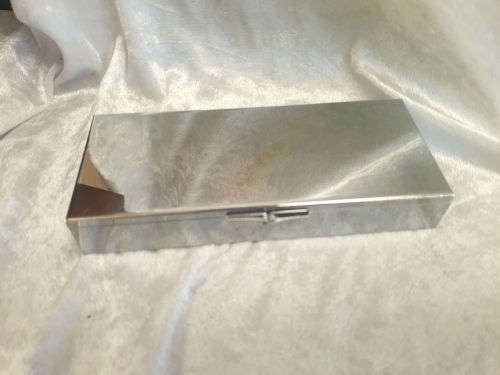 Metal case with Mirror 23x150x67mm AND 2 Antique/Vintage Brooches 75x33mm and 60x55mm - see more