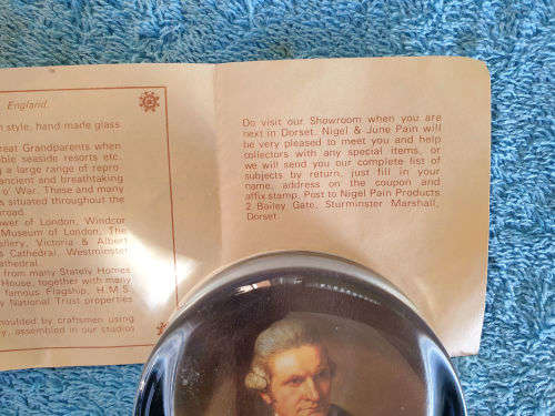 Vintage Victorian style NIGEL PAIN GLASS PAPERWEIGHT James Cook handmade England
