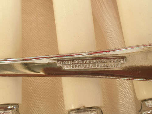 24 pc Unused Vintage Stainless Chronium Plate Sheffield Cutlery set - Boxed