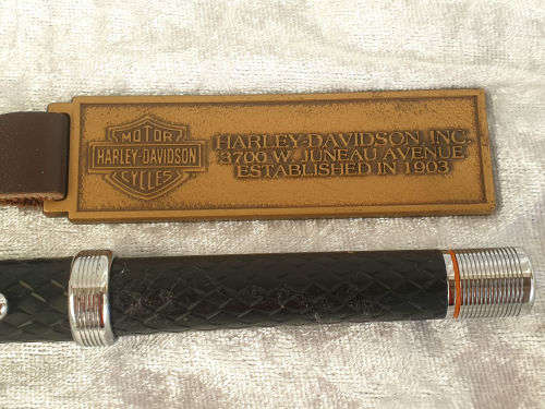 Harley Davidson Motor Cycles Fountain Pen 260807 in leather Pouch- Ink Cartridge is empty