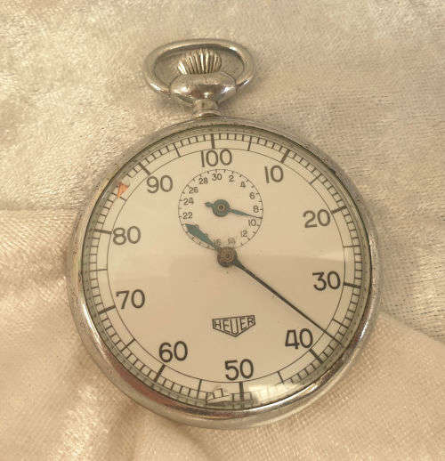 Vintage Heuer Stopwatch (Not Working) Case no 136282 dial is chiped - Swiss Made