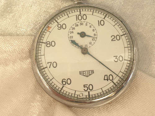 Vintage Heuer Stopwatch (Not Working) Case no 136282 dial is chiped - Swiss Made