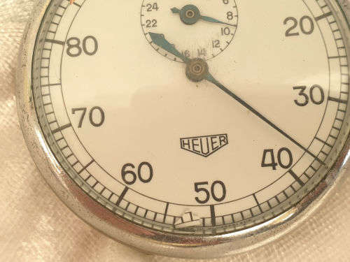 Vintage Heuer Stopwatch (Not Working) Case no 136282 dial is chiped - Swiss Made