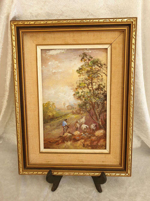 Original S.Bernardi Painting Oil on Board - framed 33x318x240mm