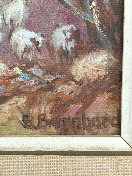Original S.Bernardi Painting Oil on Board - framed 33x318x240mm