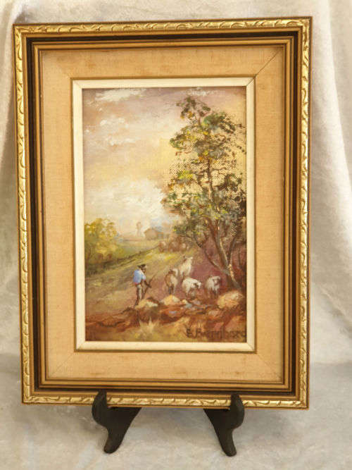 Original S.Bernardi Painting Oil on Board - framed 33x318x240mm