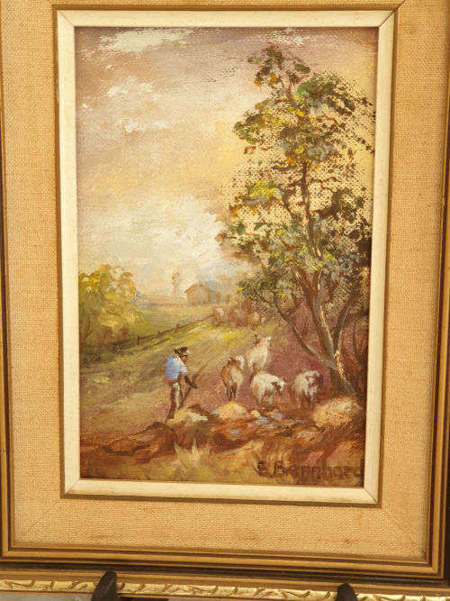 Original S.Bernardi Painting Oil on Board - framed 33x318x240mm