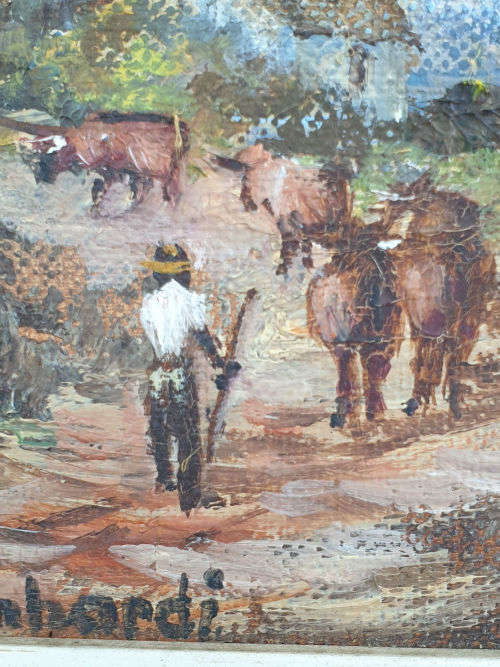 Original S.Bernardi Painting Oil on Board - framed 33x318x240mm
