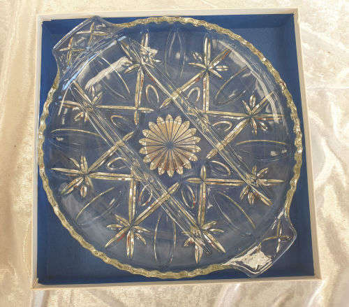 Anchor Hocking Cross & Olive Collection tray 241mm - never been used still in Box -USA