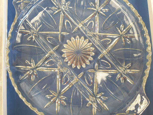Anchor Hocking Cross & Olive Collection tray 241mm - never been used still in Box -USA
