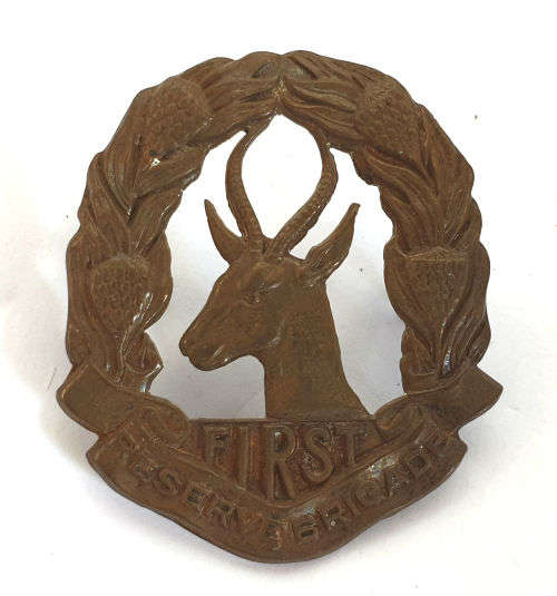 First Reserve Brigade collar badge, lugs damaged  45x39mm