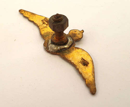 WW2 RAF Wings King's Crown enamel badge. poor condition lug was soldered on.50x12mm