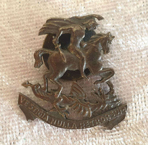 Rare Royal Society of Saint George `Vestigia nulla retrorsum` Badge 25x25mm