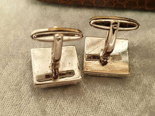 Vintage "Grand Prix " Yank sterling Silver ( CLAD) Cufflinks in Box