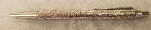 Rare 1960's Israeli Record 'Tribes of Isreal Bezalel Works' ballpoint pen (silver or silver plated?)