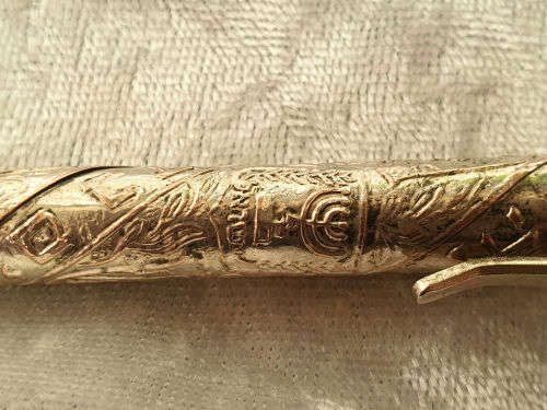 Rare 1960's Israeli Record 'Tribes of Isreal Bezalel Works' ballpoint pen (silver or silver plated?)