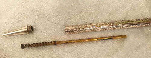 Rare 1960's Israeli Record 'Tribes of Isreal Bezalel Works' ballpoint pen (silver or silver plated?)
