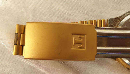 TISSOT SEASTAR D361A MENS Swiss WATCH (working) GOLD, Metal STRAP, plating worn around back cover