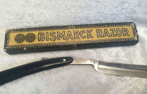 Antique/Vintage Bismarck Straight Razor in original box. Solingin Germany