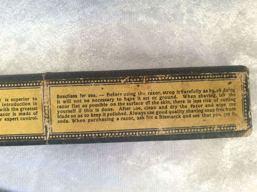 Antique/Vintage Bismarck Straight Razor in original box. Solingin Germany