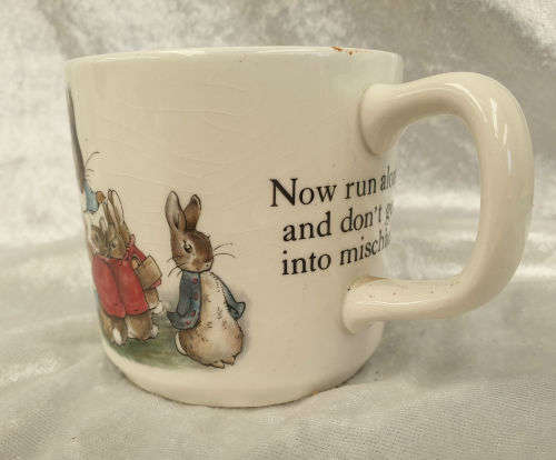 Vintage PETER RABBIT Mug By Wedgwood England 71x110x71mm
