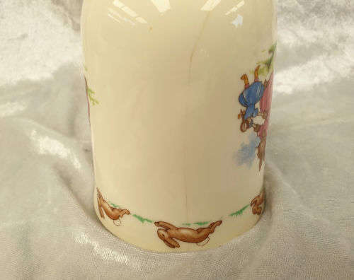Vintage Royal Doulton Bunnykins Mug (BADLY CRACKED) Fine bone China -