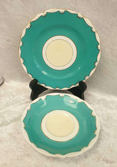 2 Vintage Royal Albert Turquoise Side Plates 162mm
