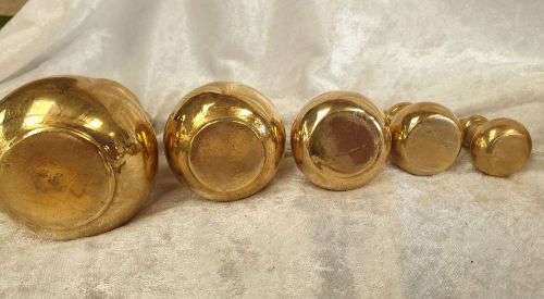 8 Different Solid Brass Scale Weights  3,546 kg in Total