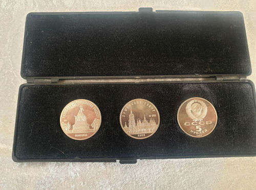 3 x 1988 Soviet 5 Rubles Proof Ultra Cameo commemorative coins Boxed.