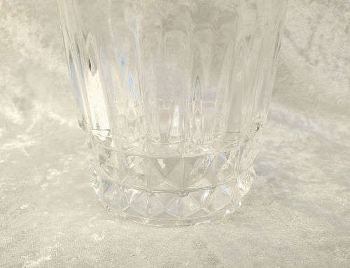 Vintage Cut Glass Ice Bucket with Metal Handle 135x132mm without handle