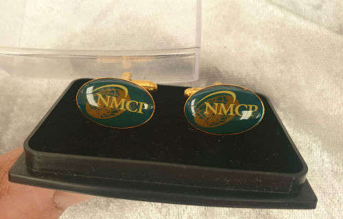 Vintage NMCP - Naval Medical Center Portsmouth -Us Navy Cufflinks on case