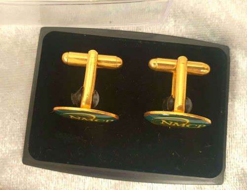 Vintage NMCP - Naval Medical Center Portsmouth -Us Navy Cufflinks on case