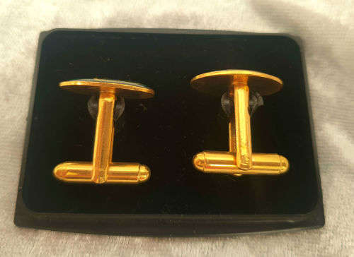 Vintage NMCP - Naval Medical Center Portsmouth -Us Navy Cufflinks on case