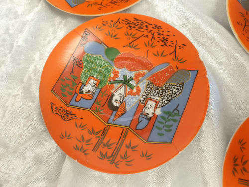Vintage Edelweiss Qualitat fine China 6 Coffee duo's and sugar bowl -hand painted