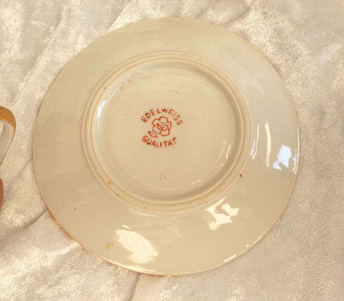 Vintage Edelweiss Qualitat fine China 6 Coffee duo's and sugar bowl -hand painted