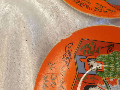 Vintage Edelweiss Qualitat fine China 6 Coffee duo's and sugar bowl -hand painted