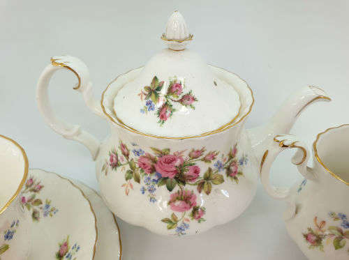 Vintage 1956 Royal Albert Moss Rose 10pc Tea for Two set- No damage