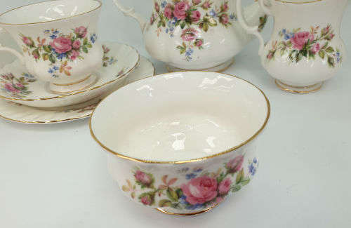 Vintage 1956 Royal Albert Moss Rose 10pc Tea for Two set- No damage