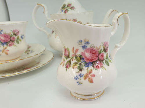 Vintage 1956 Royal Albert Moss Rose 10pc Tea for Two set- No damage