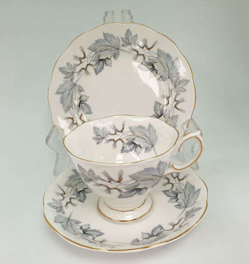 Vintage Royal Albert Bone China `Silver Maple` Trio -as New -3 available