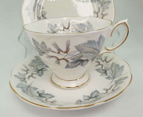 Vintage Royal Albert Bone China `Silver Maple` Trio -as New -3 available