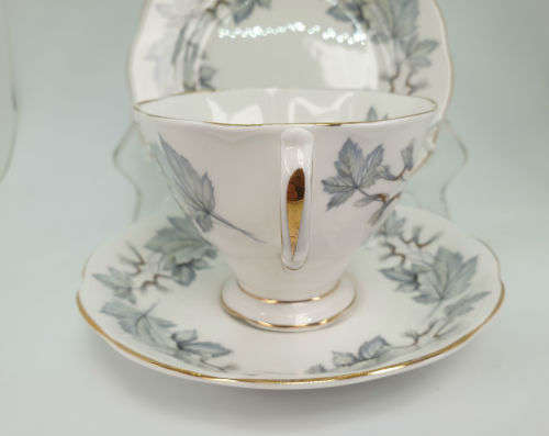 Vintage Royal Albert Bone China `Silver Maple` Trio -as New -3 available