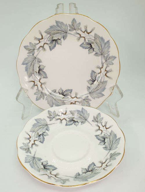 Vintage Royal Albert Bone China `Silver Maple` Trio -as New -3 available