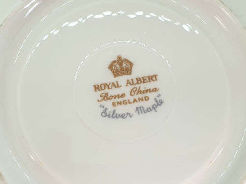 Vintage Royal Albert Bone China `Silver Maple` Trio -as New -3 available