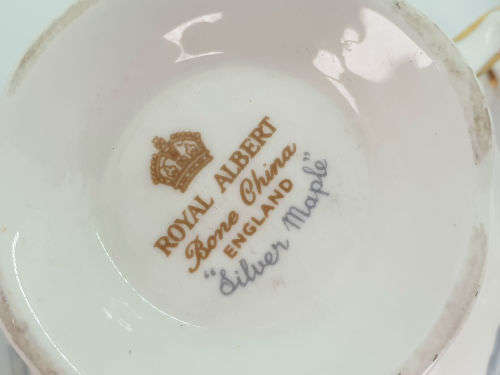 Vintage Royal Albert Bone China `Silver Maple` Trio -as New -3 available