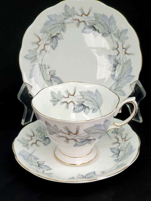Vintage Royal Albert Bone China `Silver Maple` Trio -as New -3 available